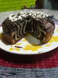 Torta cebra chocolate con vainilla 😋