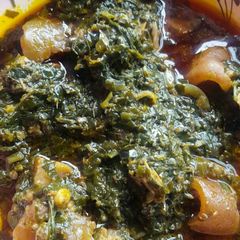 A picture of Edikaikong soup (vegetable soup).