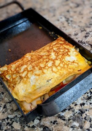 Una foto de Omelette con vegetales salteados en La Planchetta 🍳🫶