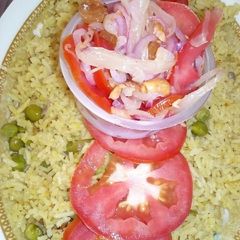 Simple vegetable biryani A picture of Simple vegetable biryani.