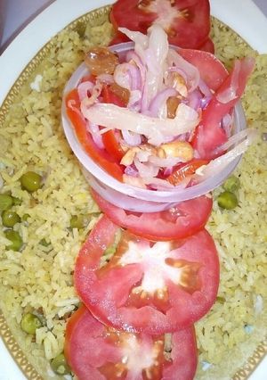 A picture of Simple vegetable biryani.