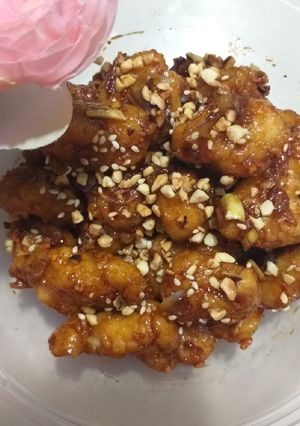 Foto resep Ayam crispy saus madu (dakgangjeong)