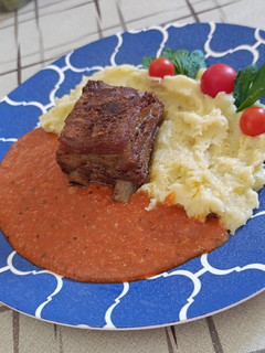 Fokhagymás,magyaros sült oldalas recept fotója