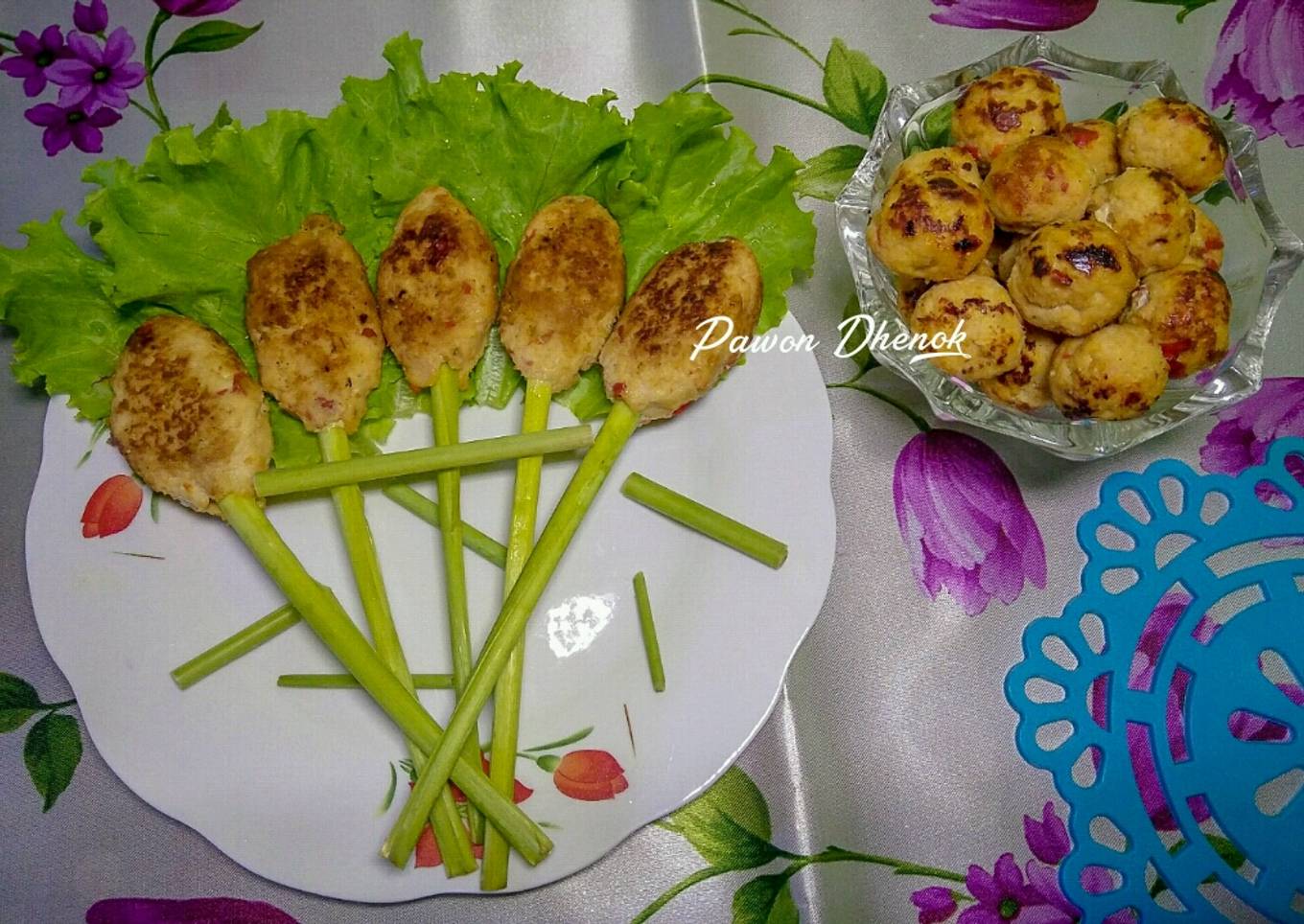 Sate lilit & bola-bola (ayam, udang)