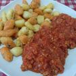 Ñoquis de patata y calabaza salteados con boloñesa. l❤️🇮🇹