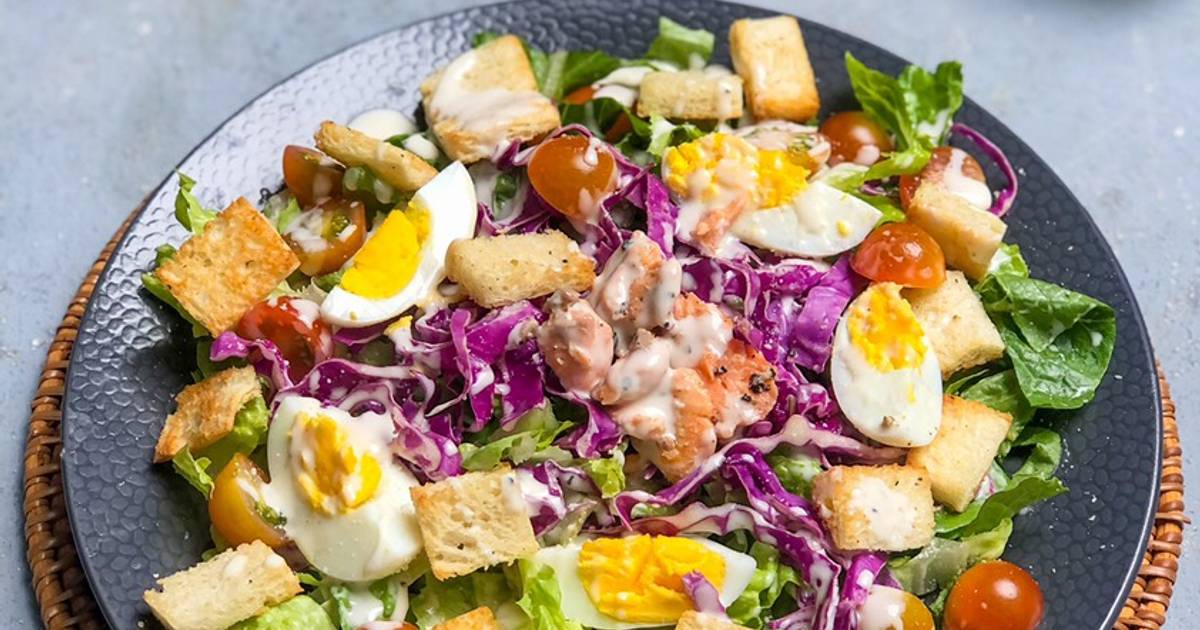 Resep Caesar Salad with Salmon and Egg oleh Sukma_Cuisine Cookpad