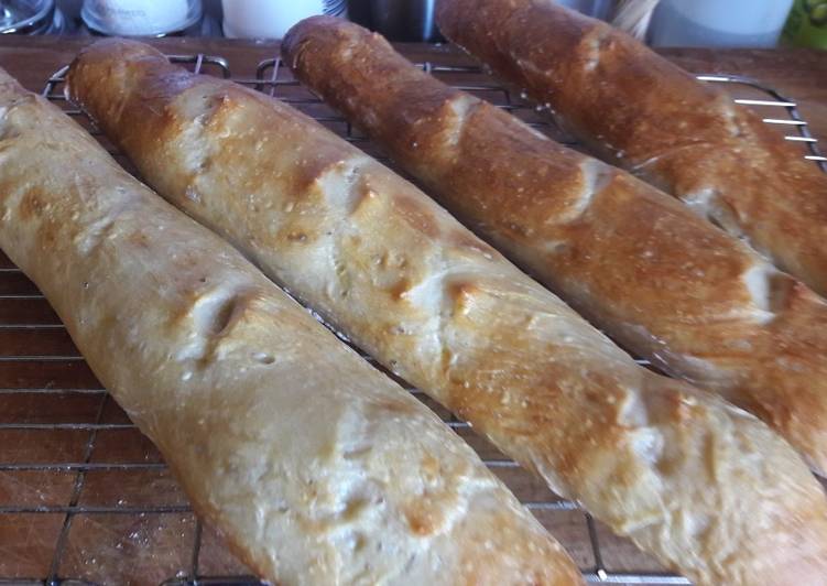 Steps to Prepare Ultimate My style no knead French baguette