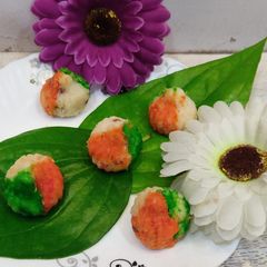 A picture of Tiranga Modak (bappa's special).