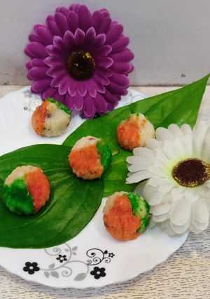 A picture of Tiranga Modak (bappa's special).