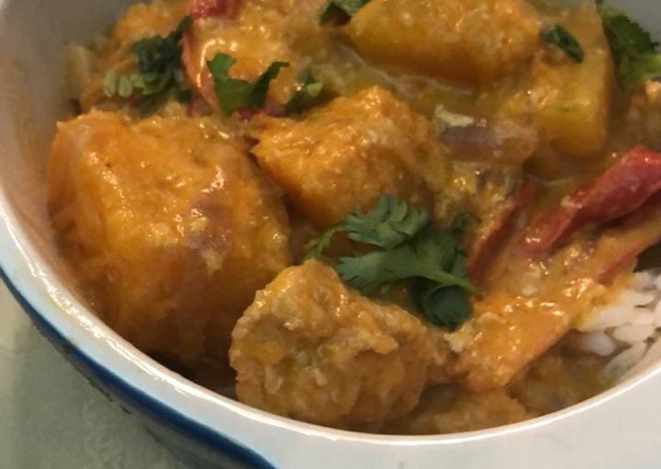 Curry de zapallo y pollo