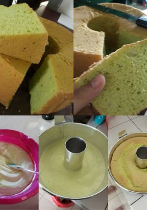 Foto resep PANDAN Chiffon Cake with poppy seed