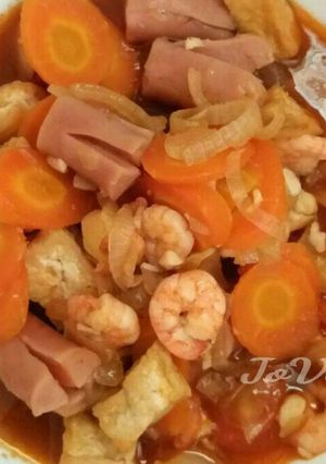 Foto resep Udang Sosis Tahu Asem Manis
