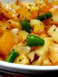 Stir fried Pumpkin with Potatoes/Aloo Kumro Chechki