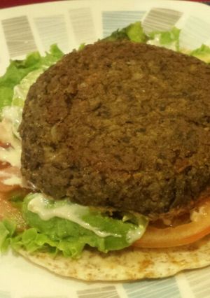 Una foto de Hamburguesas de lentejas y champiñones