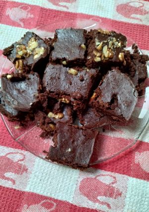 Una foto de Brownie de porotos negros