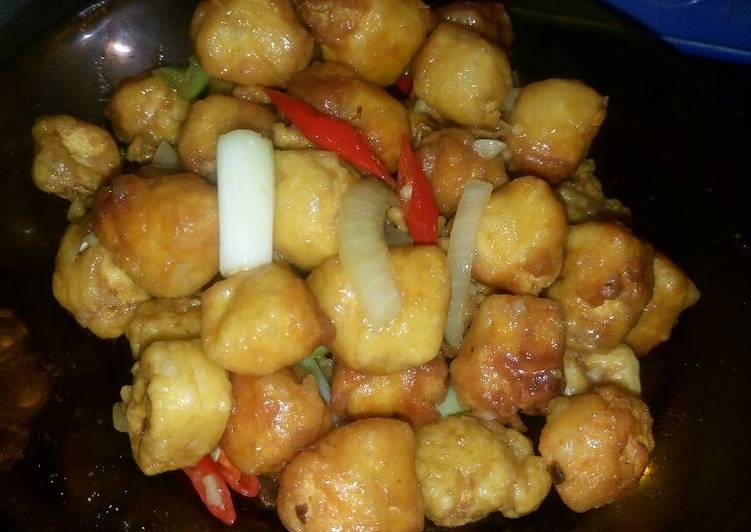 Tahu crispy saus tiram