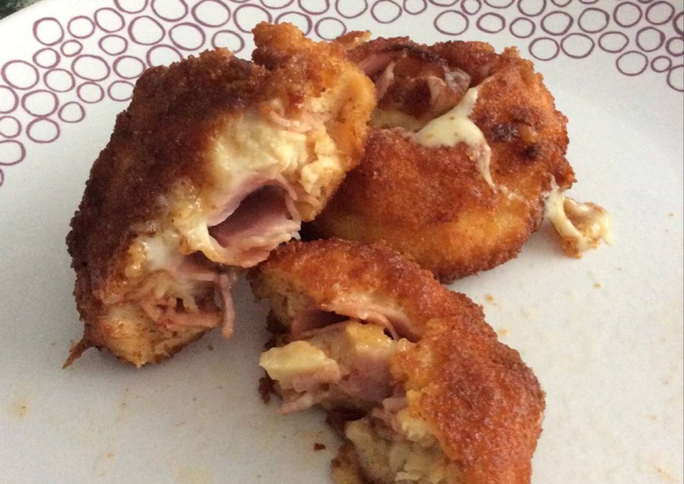 Espirales de pollo rellenas