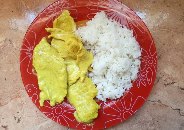 Pollo al curry con arroz basmati rápido y fácil