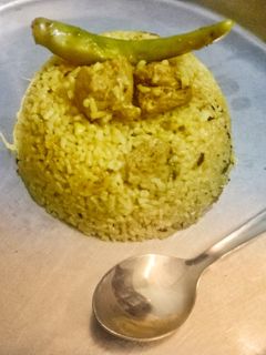 A picture of Soya chunks mini rice.