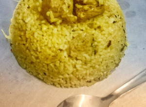 A picture of Soya chunks mini rice.