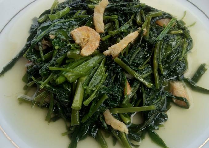 Tutorial Masakan Resep Tumis Kangkung dengan udang kering khas bulungan