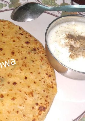 A picture of Reddish Onion Parantha(Muli pyaz Parantha.