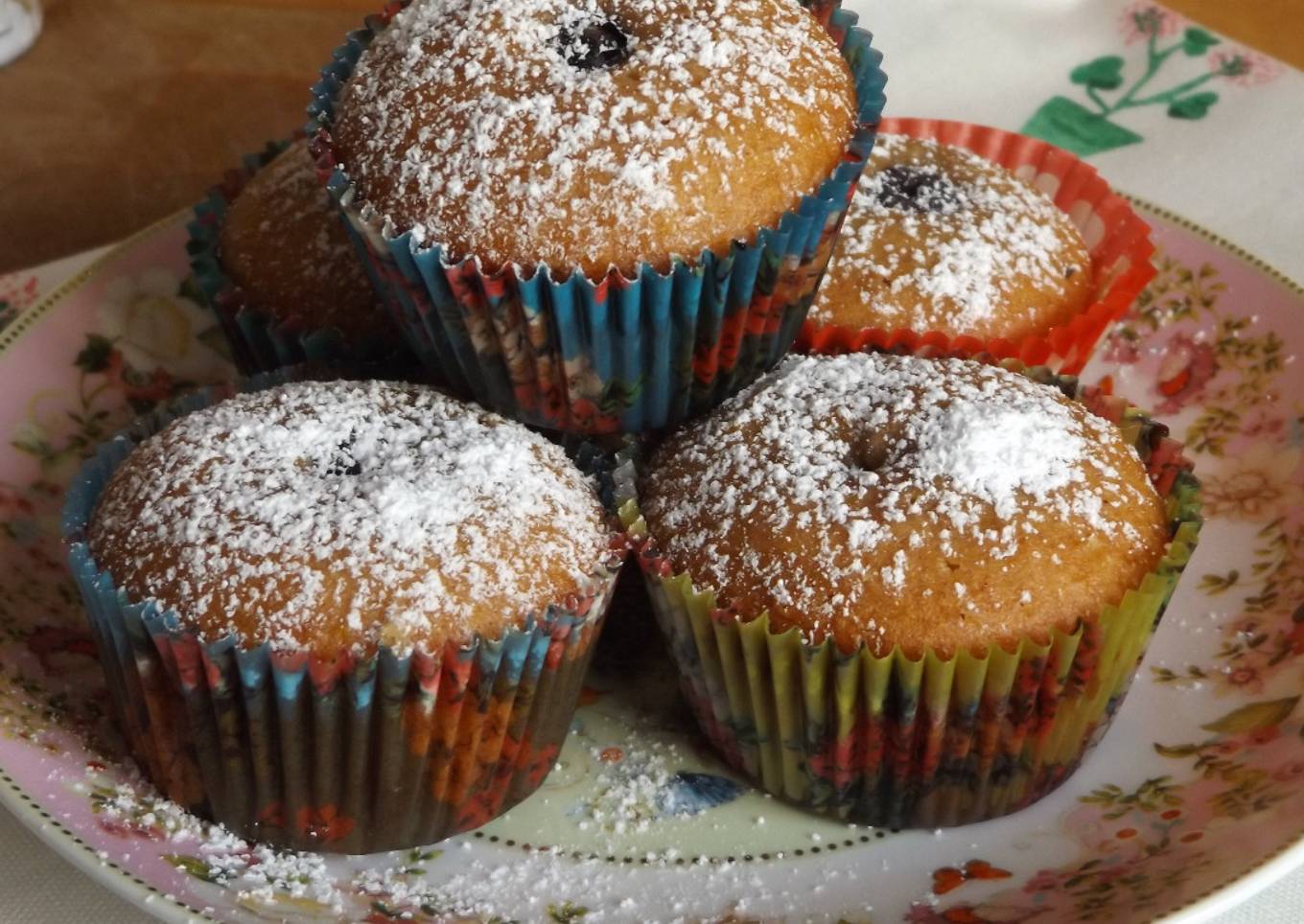 Muffins de arándanos azules y naranja