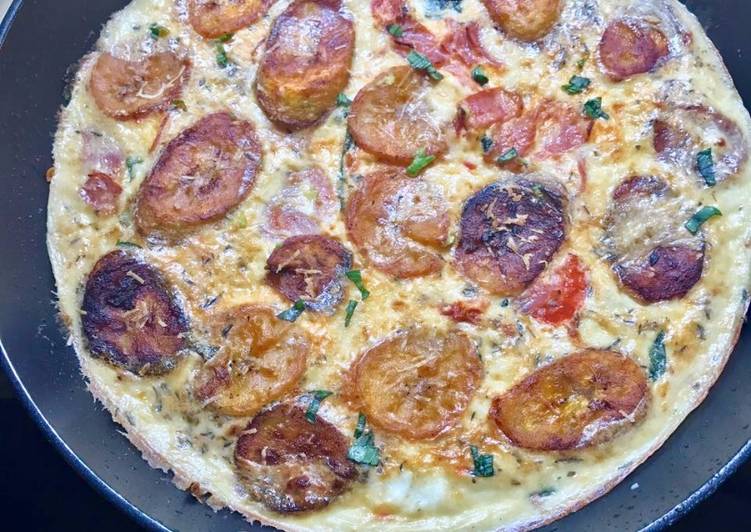 Step By Step Guide to Prepare Homemade Plantain and Ham Frittata