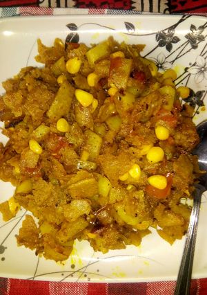 A picture of Leftover chapati poha.