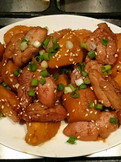 蜜汁地瓜燒雞 的食譜成品照片