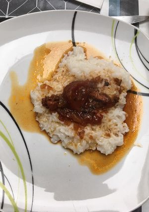 Une photo de Riz sauce aux lardons