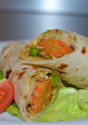 A picture of Chicken kathi rolls.