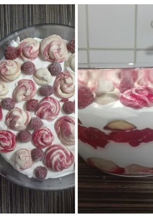 Málnás habcsókos trifle recept fotója