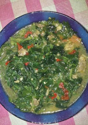 Foto resep 01. Sayur Daun Singkong tempe Semangit