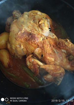 A picture of Baked whole chicken.