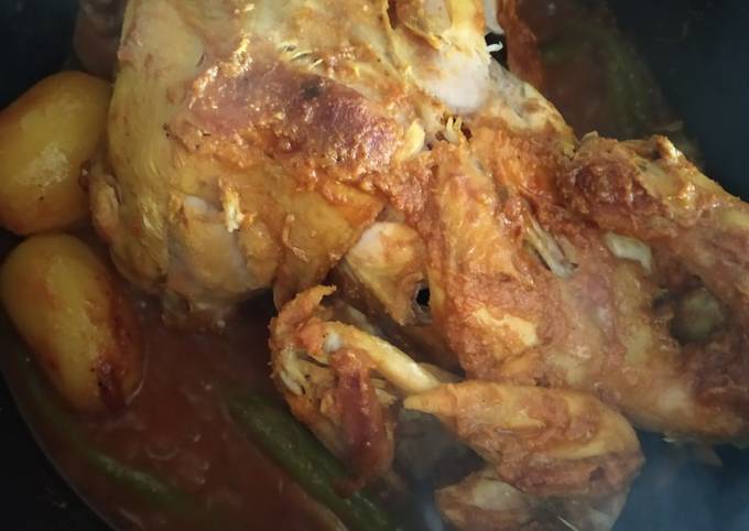 Baked whole chicken