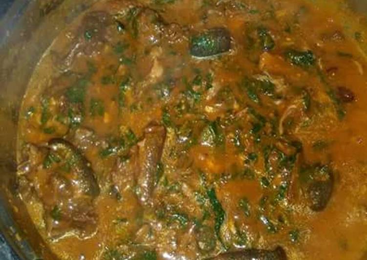 Simple Way to Prepare Super Quick Homemade Ogbono soup with goat meat