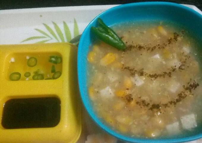 Masala paneer corn soup recipe main photo