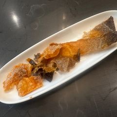 A picture of Crispy Salmon Skin - FULL of omega 3 and protein and Collagen.