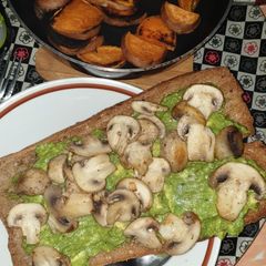 A picture of Mushroom avocado toast (vegan).
