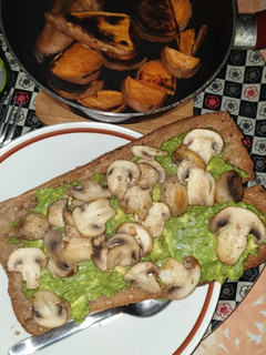 A picture of Mushroom avocado toast (vegan).