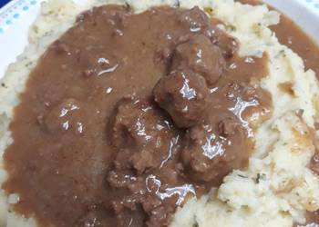 Update, Cooking Recipe Riced Potatoes and Meatball Gravy Savory Delicious Update, Cooking Recipe Riced Potatoes and Meatball Gravy Savory Delicious