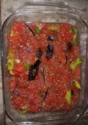 A picture of Light Moussaka with Ground Beef.