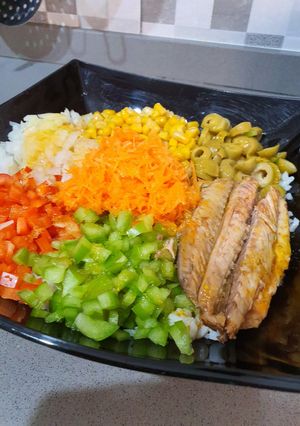 Foto principal de Ensalada /poke de caballa con salsa agridulce