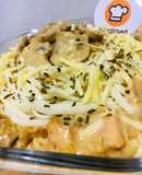 🍜PASTA SECA🍜 (TALLARINES) 🍜CON SALSA CREMOSA DE 🍄🍄CHAMPIGNONES 🍄