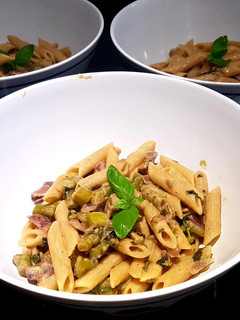 Una foto de Pasta con salsa vegetariana al roquefort