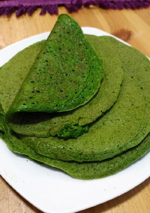 Una foto de Panqueques de espinacas