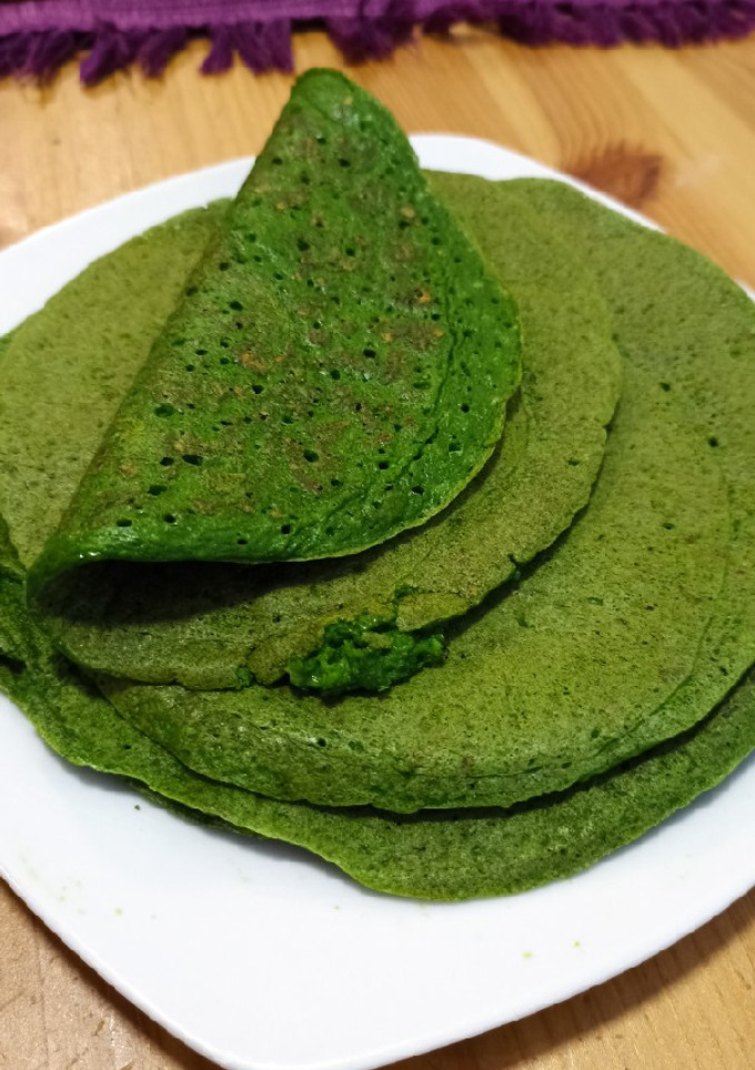 Una foto de Panqueques de espinacas