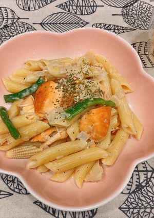 奶油鮭魚義大利麵 的食譜成品照片