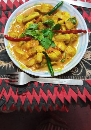 মশলা মাখা দই মাশরুম (masla makha doi mushroom recipe in Bengali) রেসিপির প্রধান ছবি